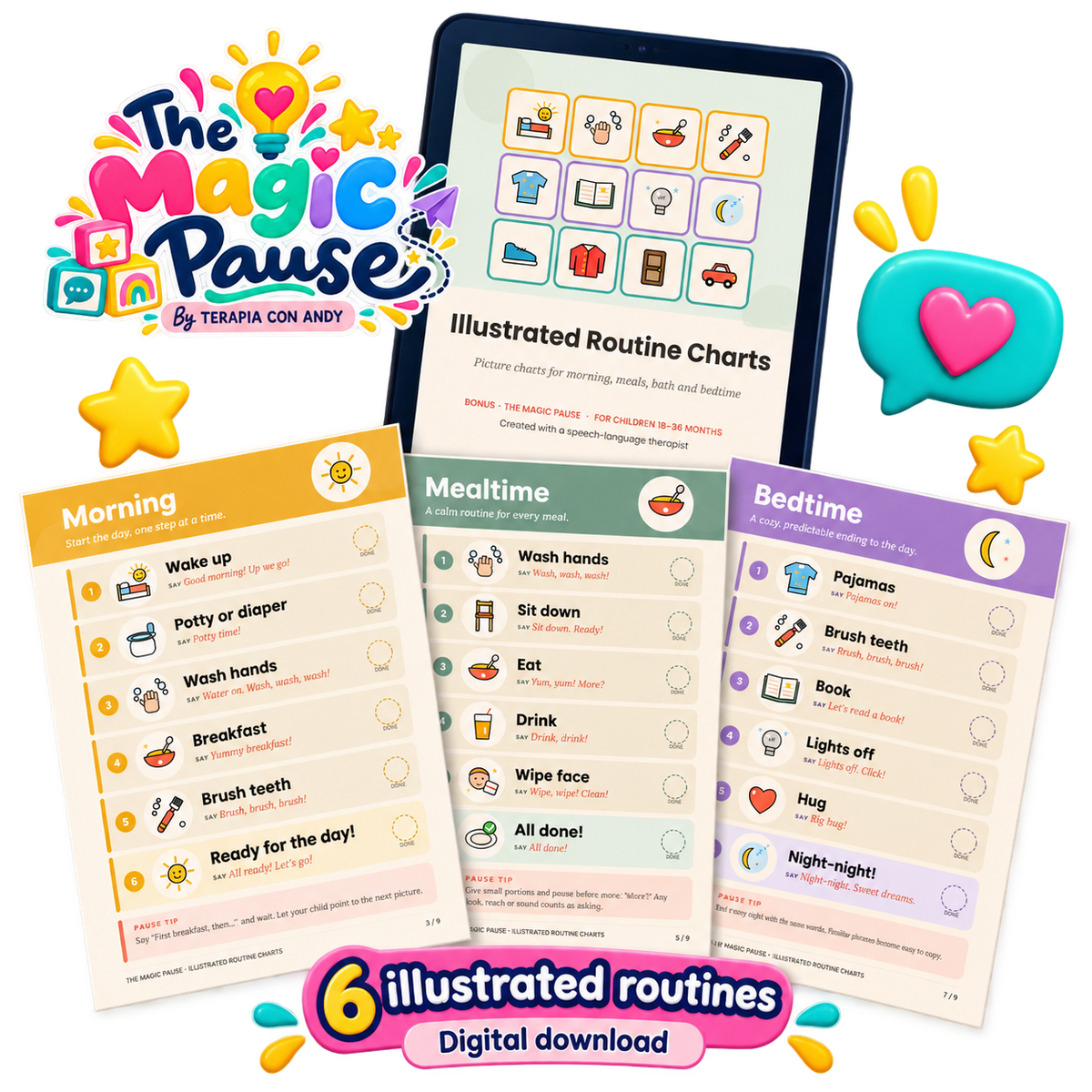 The Magic Pause Illustrated Routine Charts